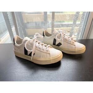 Veja Campo Extra White Black Leather Sneakers Women’s US 5 EU 36 Casual Shoes